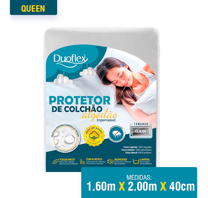Protetor de Colchão Algodão Impermeável Queen 1