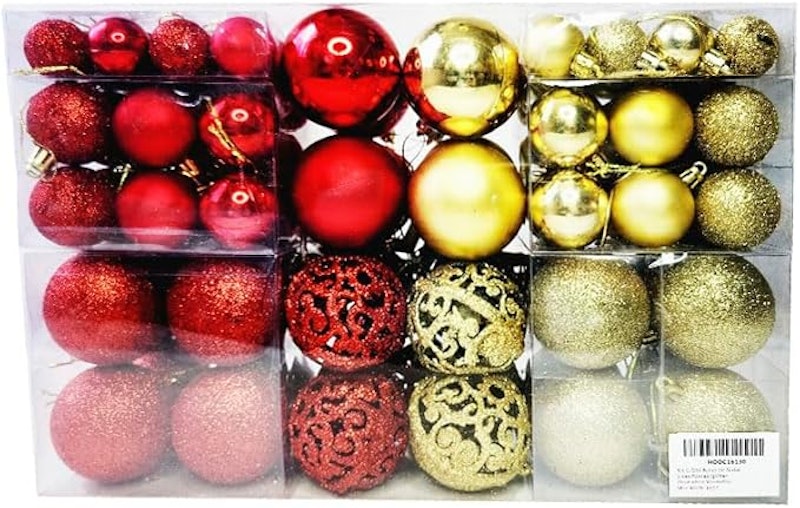 Kit 100 Bolas de Natal Lisas, Foscas e Glitter + Ponteira 3