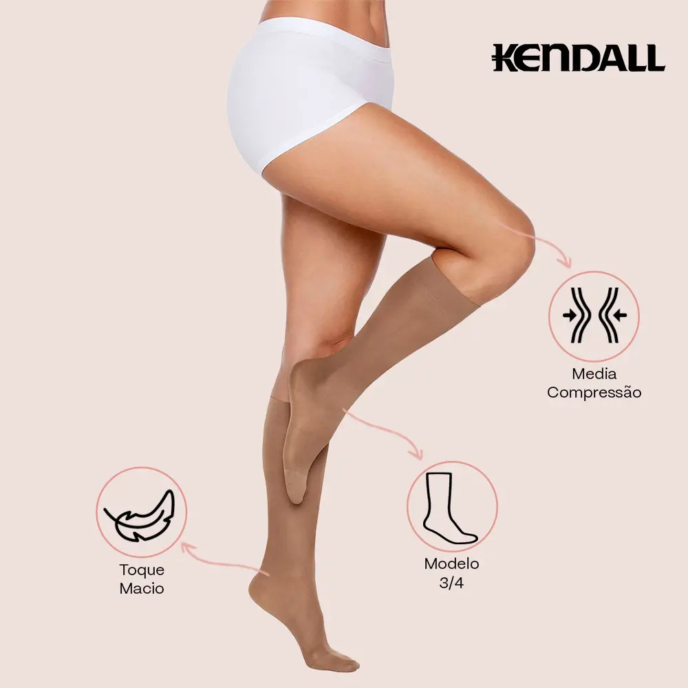 Meia Kendall 3/4 15-20 mmhg sem Ponteira 4
