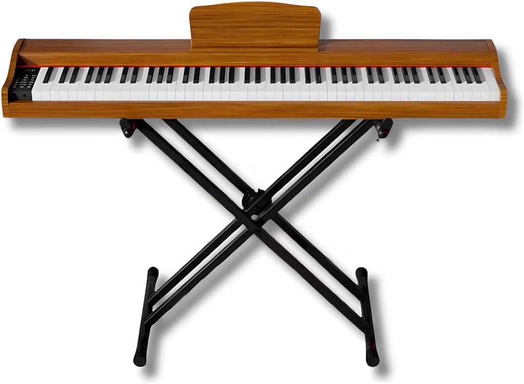 Piano Digital Bivolt c/ Pedal Elétrico e Suporte Marrom Waver 1