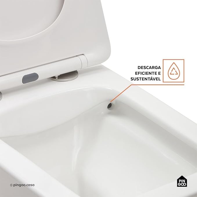 Vaso Sanitário Suspenso Saída Horizontal Hematita Branco 3