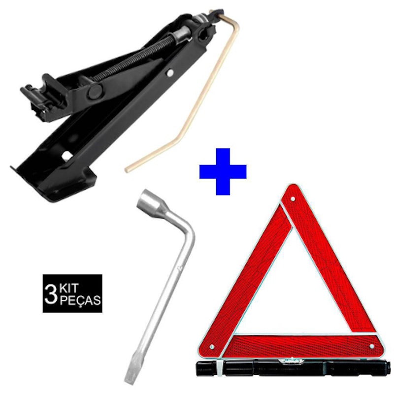 Kit Macaco de Carro + Chave de Roda + Triângulo de Segurança 1