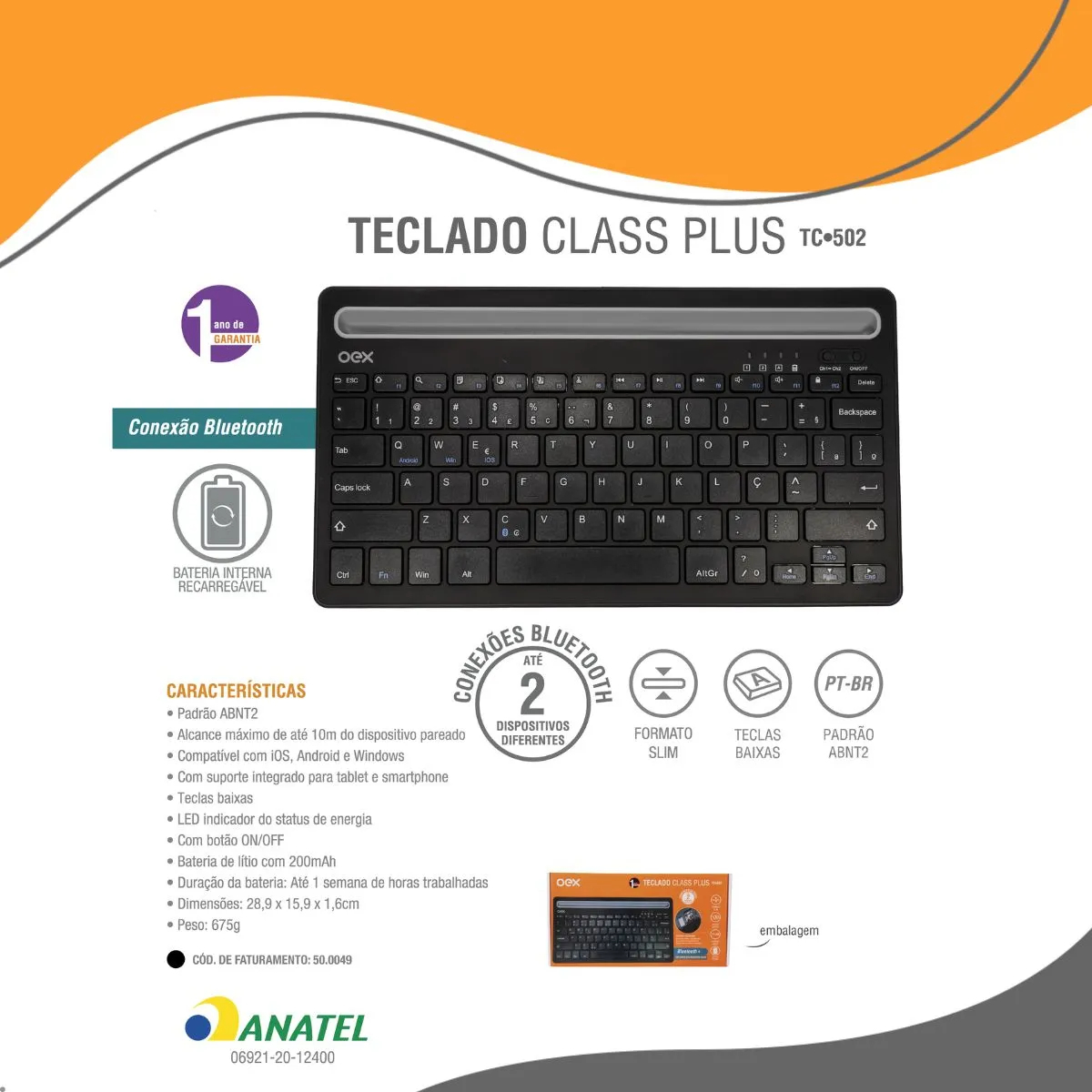 Teclado Bluetooth Class 5
