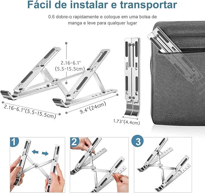 Suporte de Notebook de Alumínio Ajustável 2
