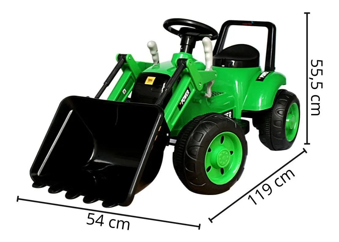 Mini Trator Escavadeira Elétrico Infantil 12 V 2