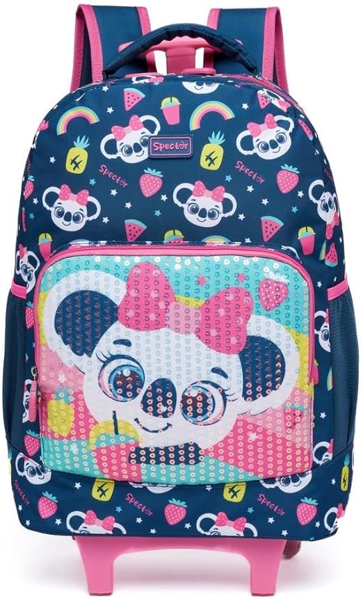 Kit Escolar Mochila de Rodinhas c/ Estojo Lancheira 3