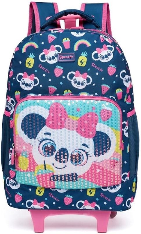 Kit Escolar Mochila de Rodinhas c/ Estojo Lancheira 3