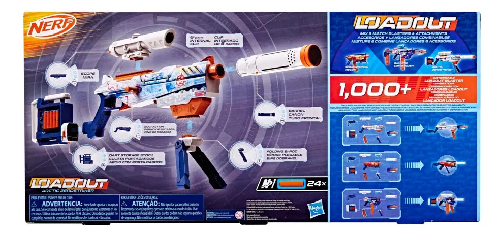 Lançador de Dardos Nerf Loadout Arctic Zerostriker 1
