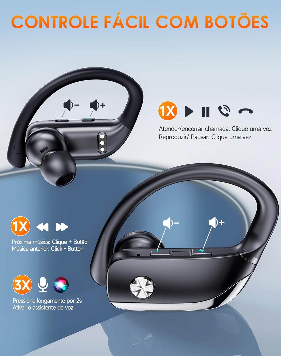 Fones de Ouvido sem Fio Bluetooth 96 Horas Hrich 5