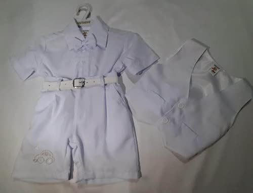 Conjunto Social Terno Menino Batizado Smoking Curto Bebe 3