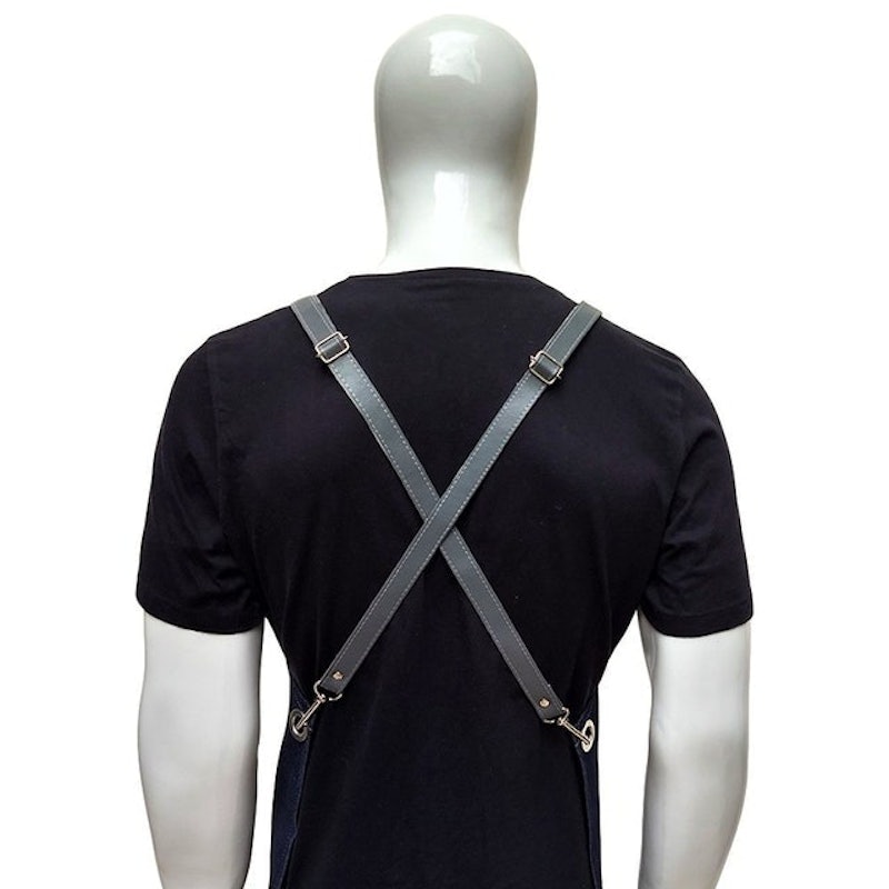Avental de Cozinha Jeans e Couro 3