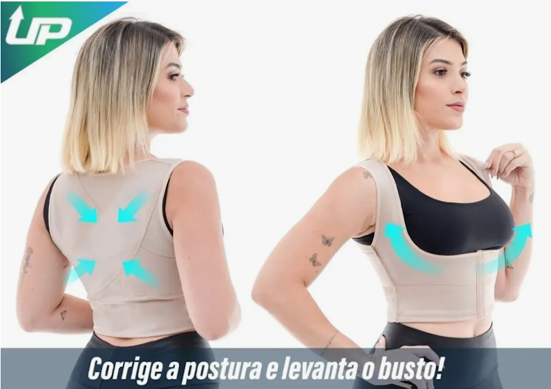 Cinta Colete Corretor Postura Coluna Levanta Seios 4