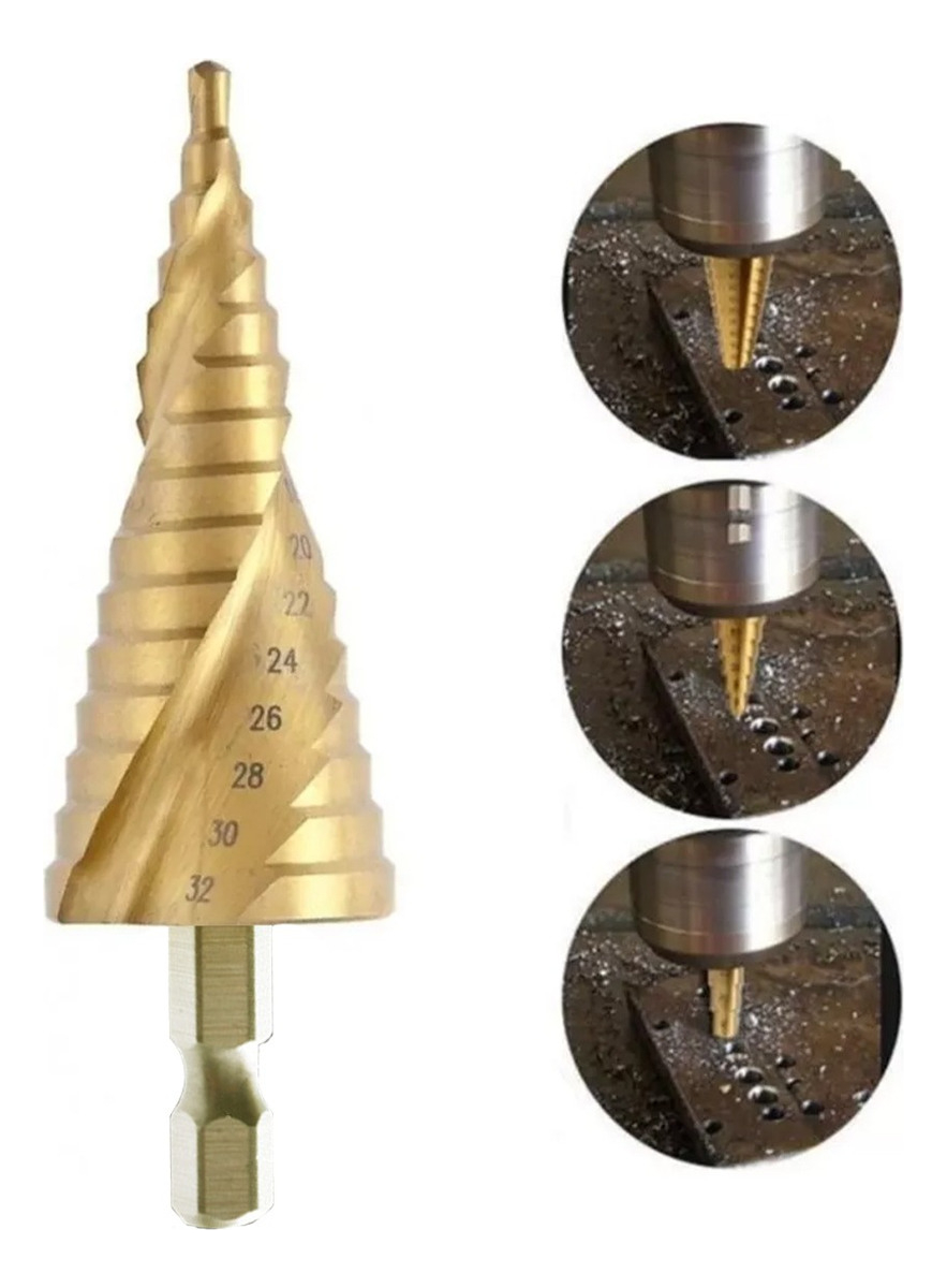 Broca Escalonada Espiral Profissional de 4 a 32 mm 2