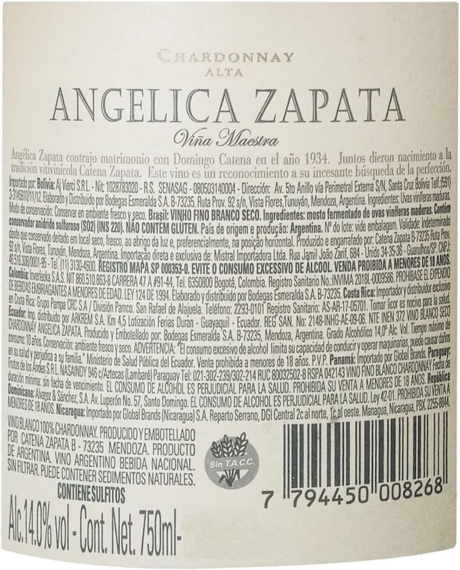 Angélica Zapata Chardonnay Alta 2