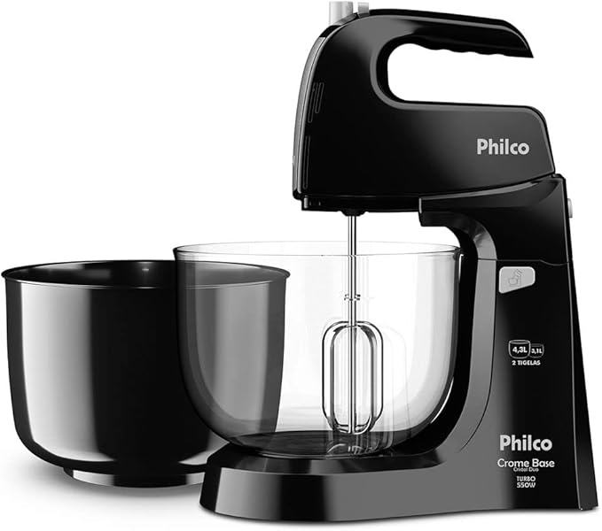 Batedeira Philco Crome Base Cristal Duo Turbo 1