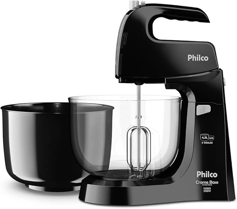 Batedeira Philco Crome Base Cristal Duo Turbo 1