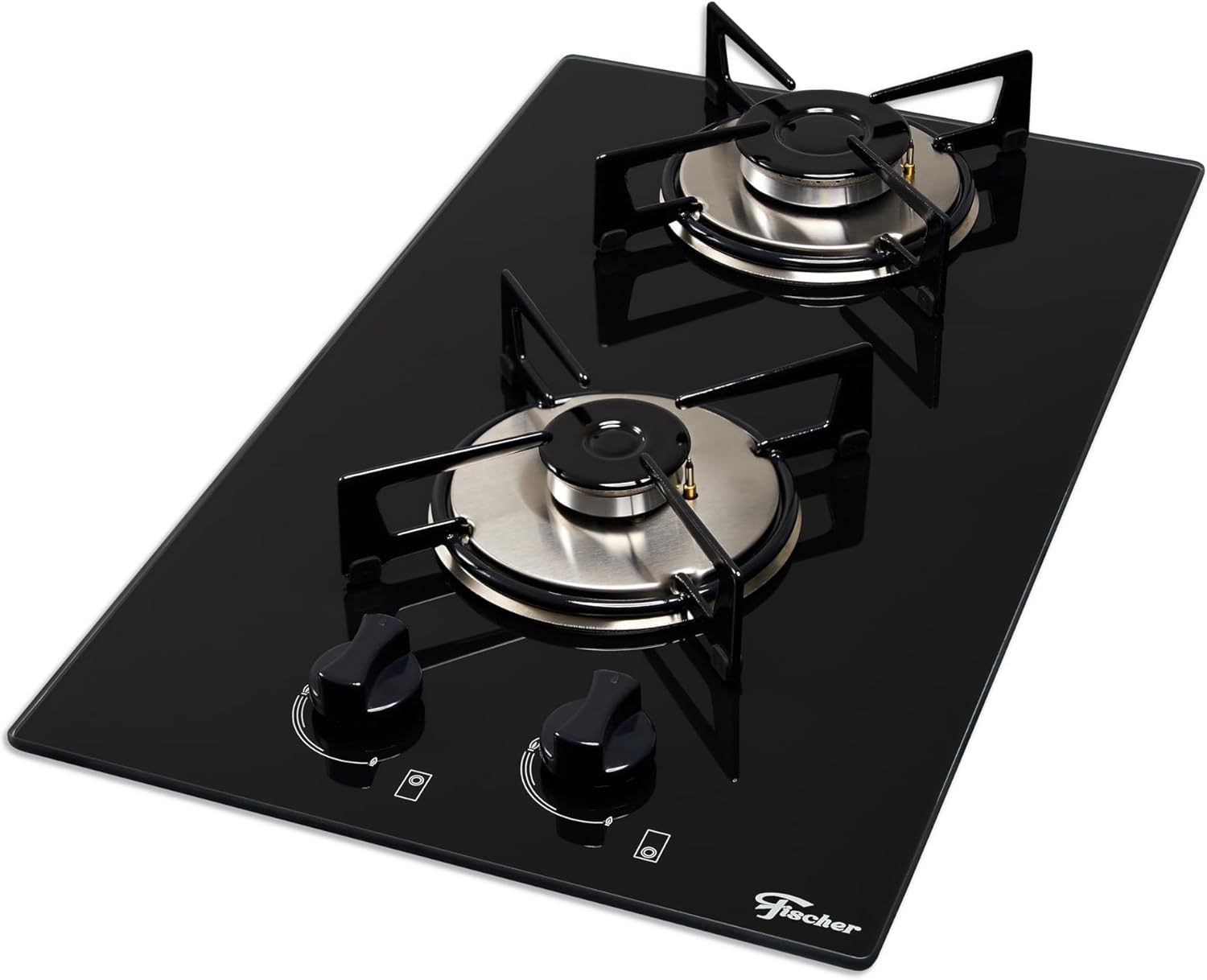 Cooktop a Gás Fischer 2 Bocas Loft com Supervisor de Chama Mesa Vidro Bivolt 1