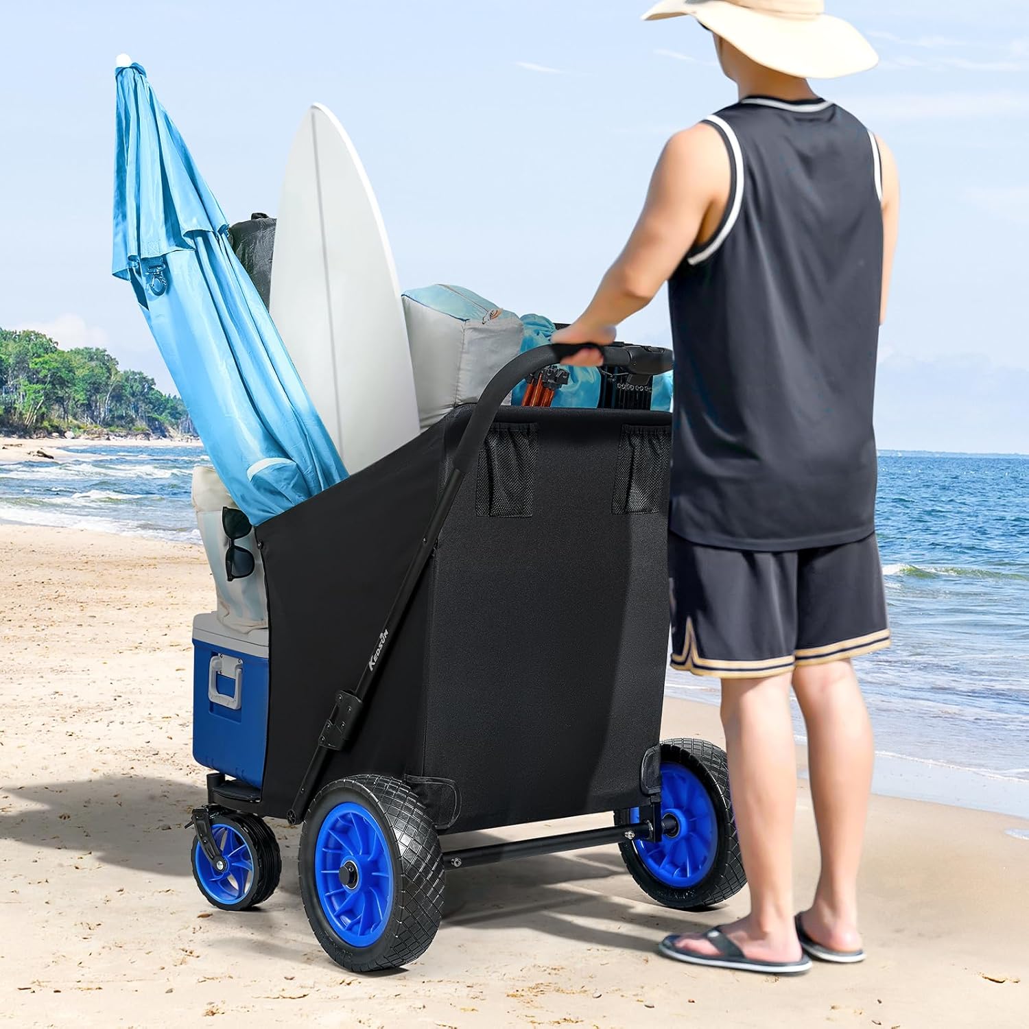 Carrinho de Praia com Rodas Grandes para Areia Kedsum 2