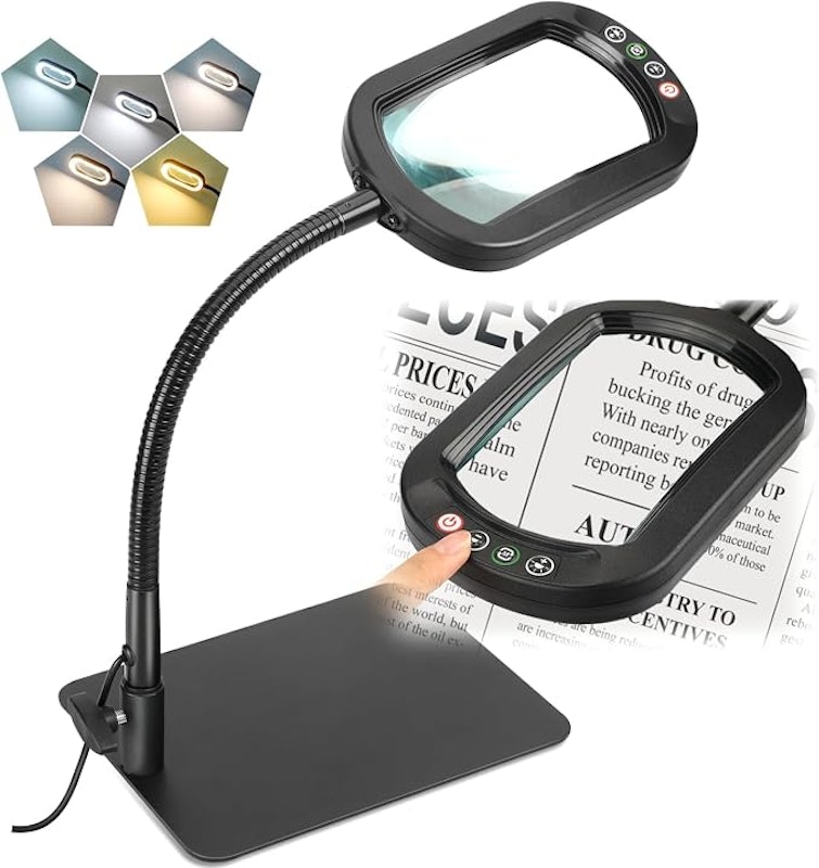Lupa Retangular 10x com Luz e Suporte 1