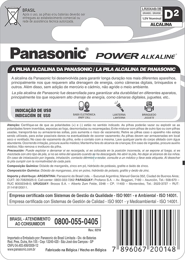 Pilha Alcalina D     2