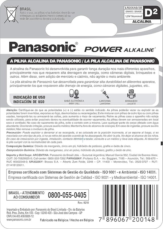 Pilha Alcalina D 2