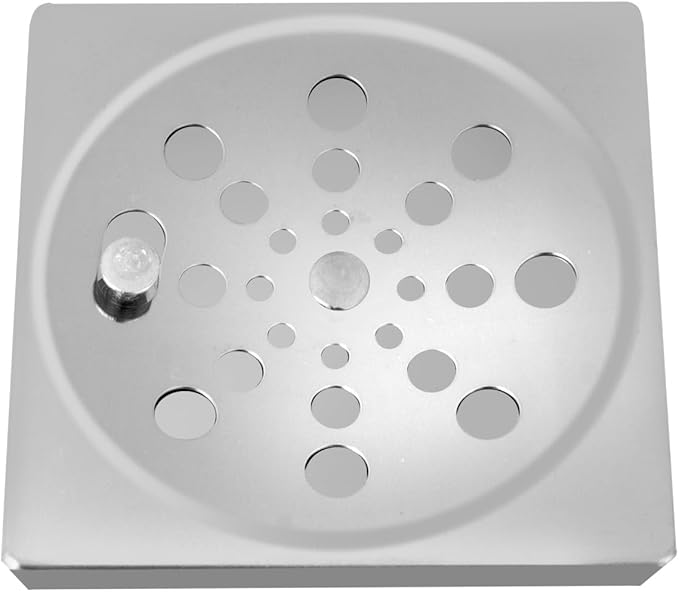 Ralo Grelha Inox para Banheiro Quadrado 10x10 com Fecho 3