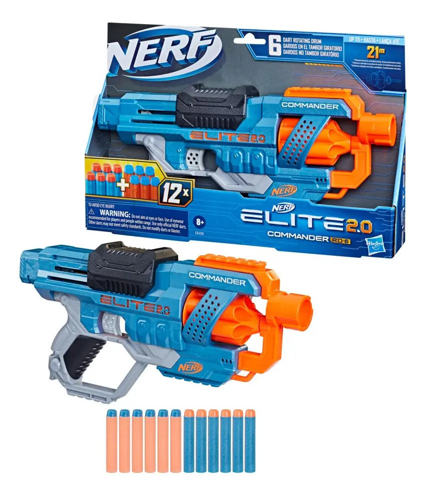 Lança Dardos Nerf Elite 2.0 Commander RD-6 2