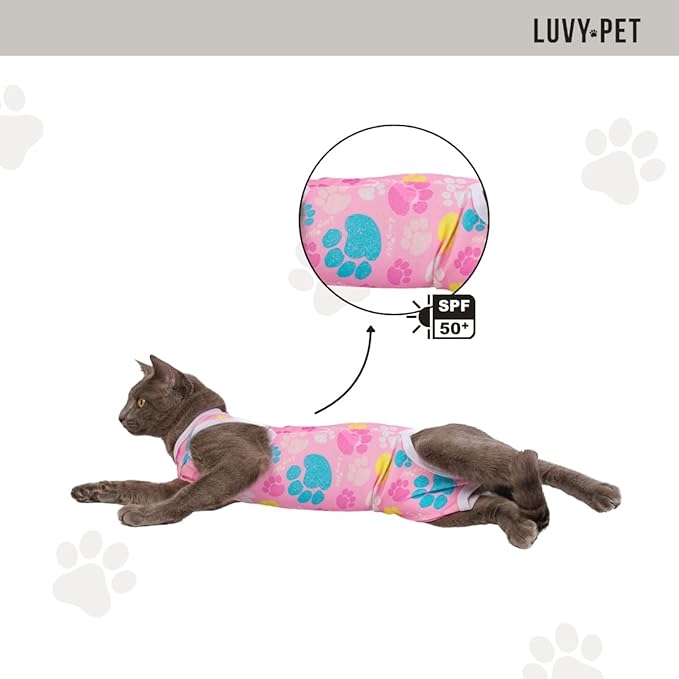 Roupa Gato Pós-Cirúrgica Castração Patas Fêmea 4
