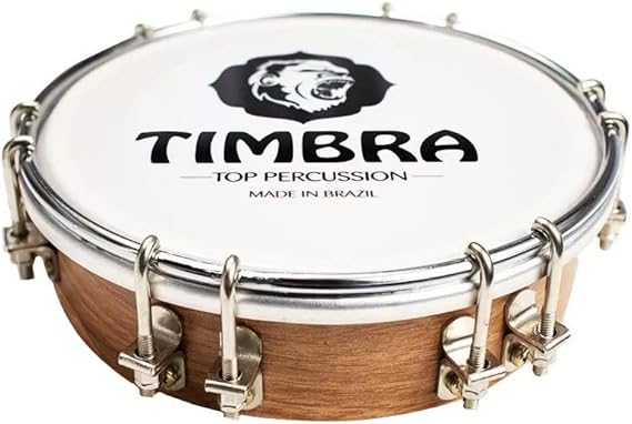 Timbra Tamborim de Madeira Freijó Aro Níquelado 6" Marrom 1