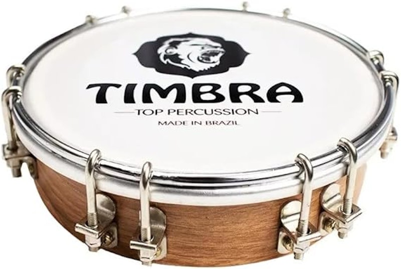 Timbra Tamborim de Madeira Freijó Aro Níquelado 6" Marrom 1