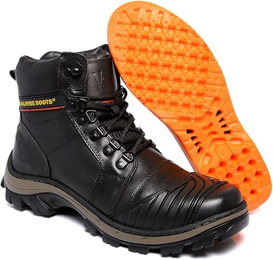 Bota Motociclista em Couro Legítimo com Proteção Marcha 4