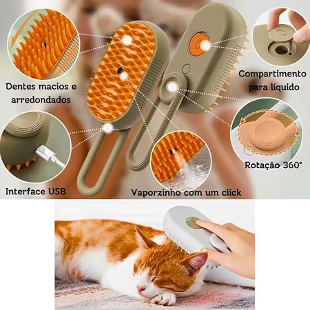 Escova Pet Premium Elétrica 3 em 1 3