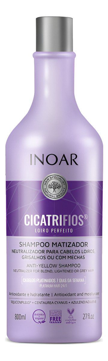 Shampoo Matizador Cicatrifios Loiro Perfeito Inoar  1