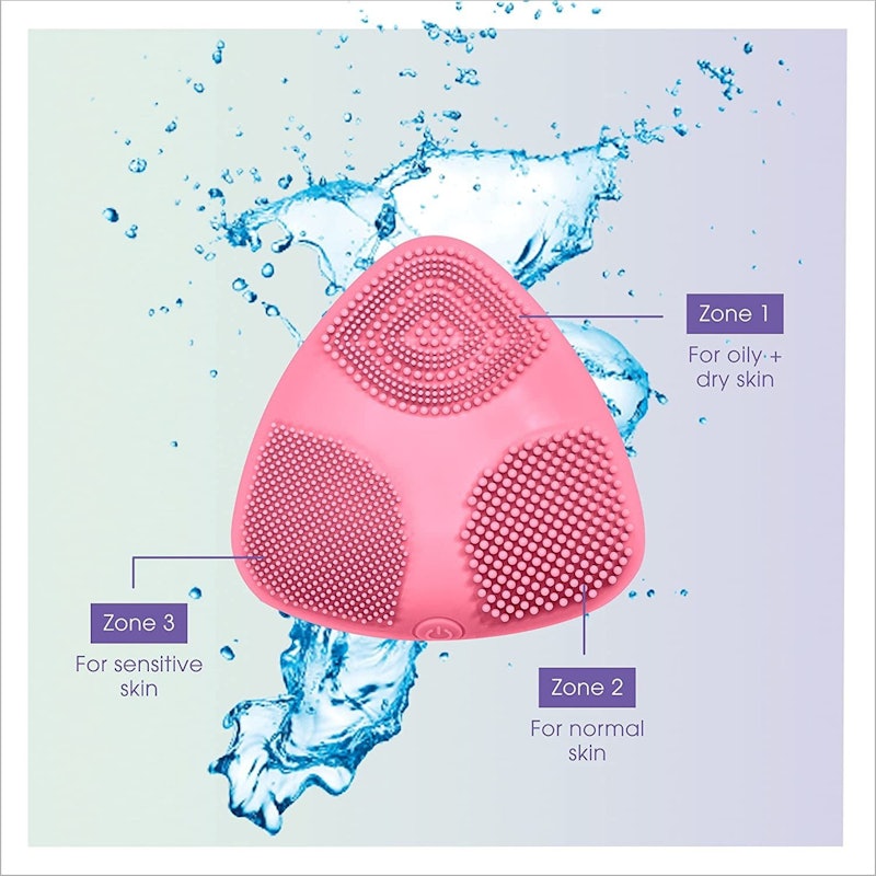Escova de Limpeza Facial De Silicone Com 3 Zonas 5