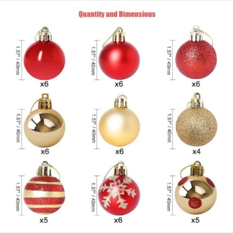 Bolas de Natal Vermelhas 50 Peças 2