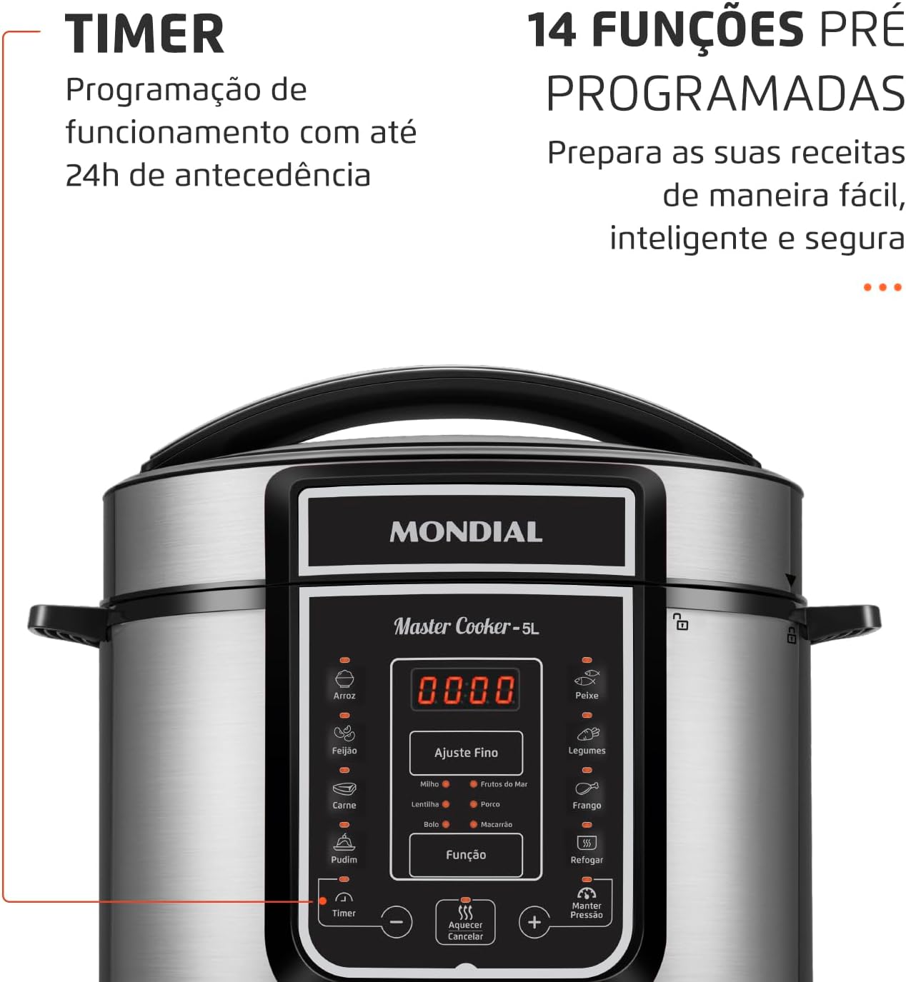 Panela de Pressão Elétrica Digital 5 L 3