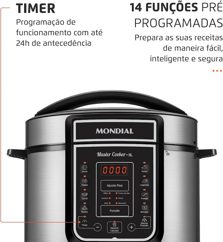 Panela de Pressão Elétrica Digital 5 L 3