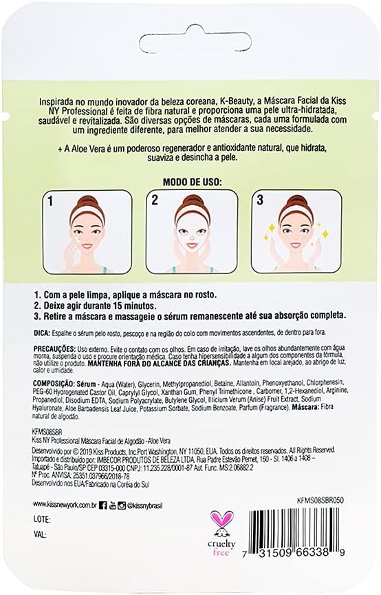 Máscara Facial de Algodão Aloe Vera 5
