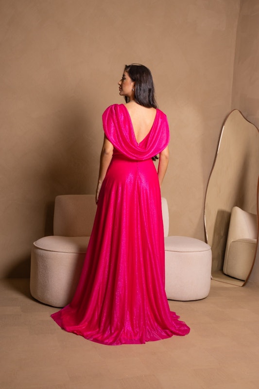 Vestido Rayane Tule Brilho Longo Festa Madrinha 2