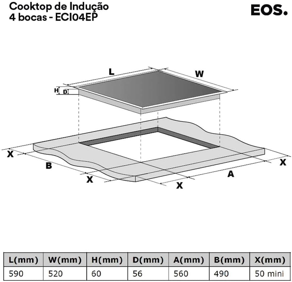 Cooktop de Indução 4 Bocas EOS Cheff Gourmet 4