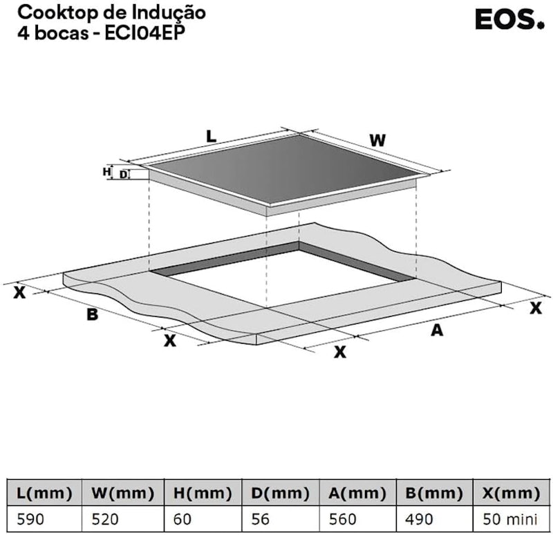 Cooktop de Indução 4 Bocas EOS Cheff Gourmet 4