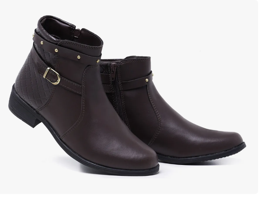 Bota Feminina Montaria Coturno Cano Curto Over 3