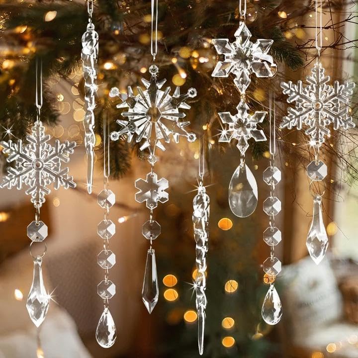 18 Peças de Enfeites de Natal de Cristal 1