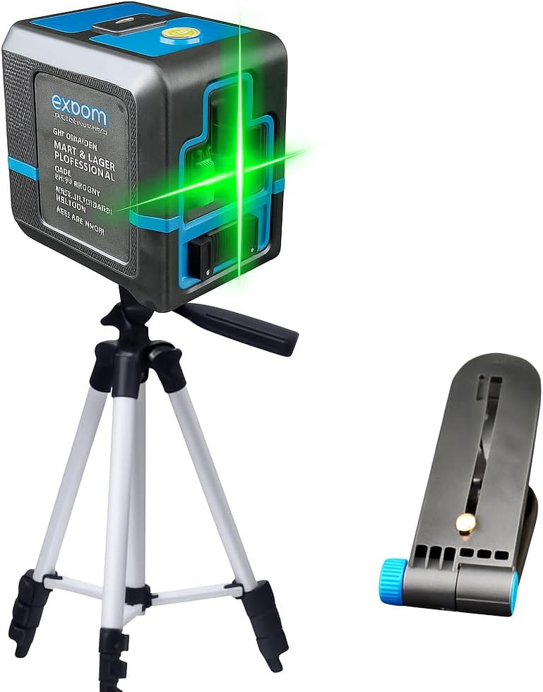 Nível a Laser Verde 2 Linhas Recarregável em Cruz Auto Nivelamento Exbom 1