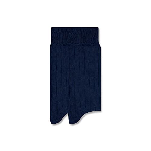 Kit 2 Pares Meia Casual Cano Longo Canelada Azul Escuro 2