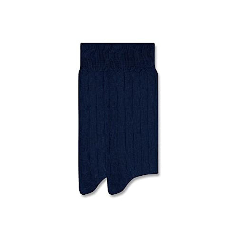 Kit 2 Pares Meia Casual Cano Longo Canelada Azul Escuro 2