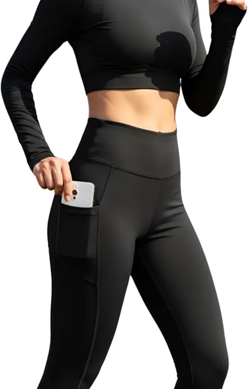 Calça Legging Feminina Zero Transparência com Bolso Lateral e Cintura Alta 1