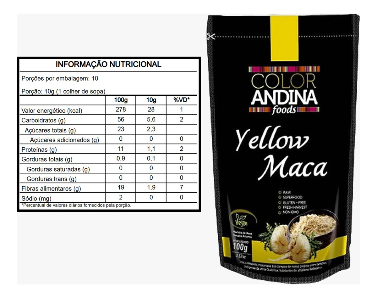 Maca Peruana Amarela em Pó 100% Pura 3