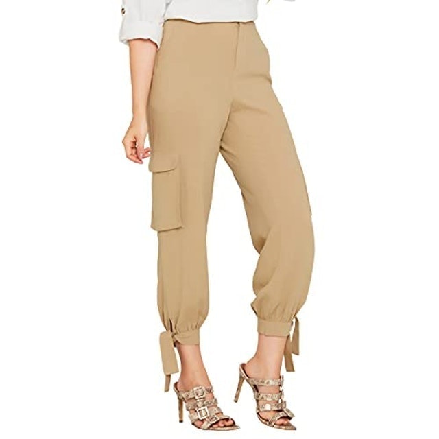  Calça Cargo Feminina Linho Cáqui Miss Joy 3