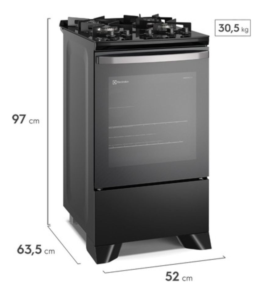 Fogão 4 Bocas Electrolux Preto Efficient Mesa Vidro 5